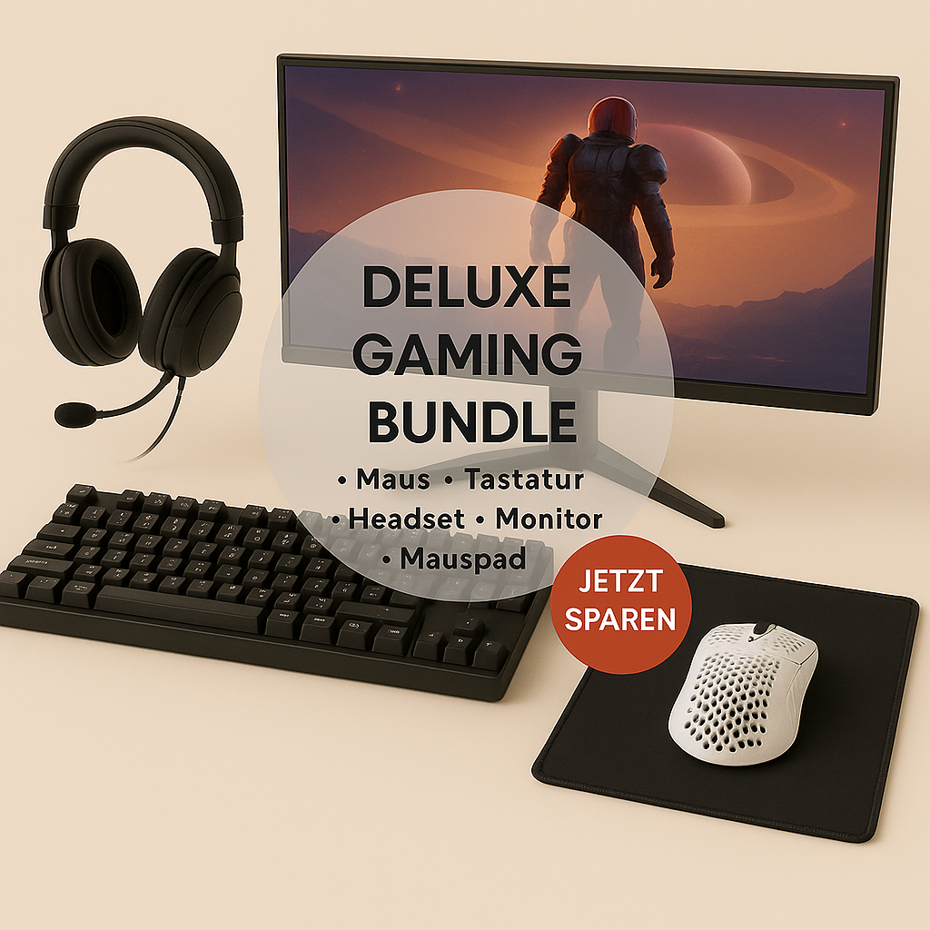 Deluxe Bundle - Maus, Tastatur, Monitor, Mauspad & Headset